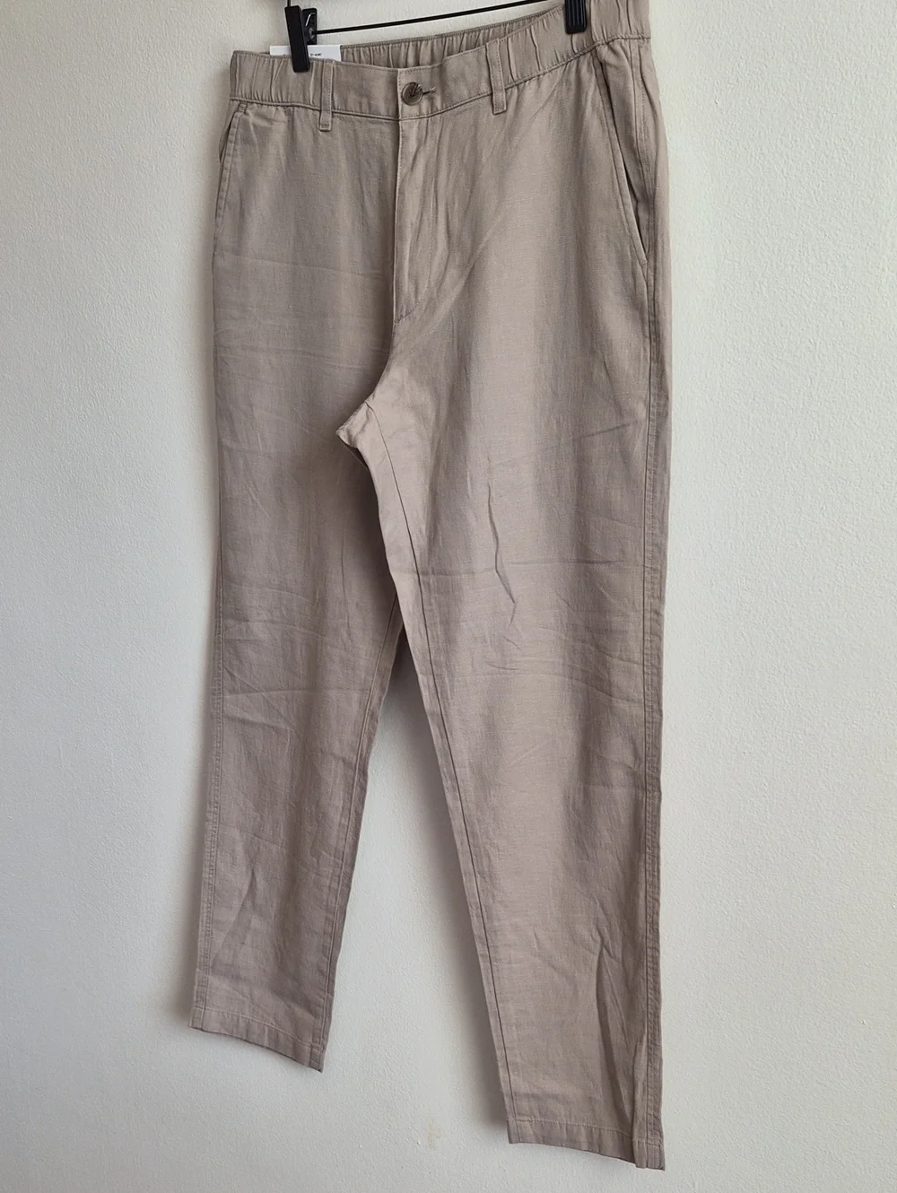 Uniqlo Men's Beige Linen Blend Relaxed Pant